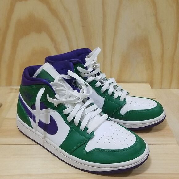 Air Jordan 1 Hulk White Green Purple Leather Mens 8.5, Wmn's 10 - Picture 1 of 8